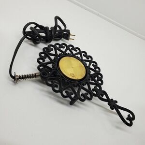 Vtg Presto Electric Warming Trivet Black Cast Iron Round Handle Model TRV-10